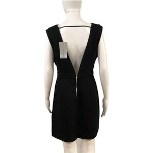 Mittoshop Womens Size L Dress Black Sheath Open Back Sleeveless Cocktail V Neck